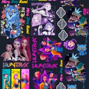 Lienzo Estampados Huntrix DTF Guerreras Kpop